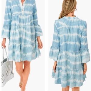 Faded Blue Vida Tie Dye Dress (Size:Medium)
